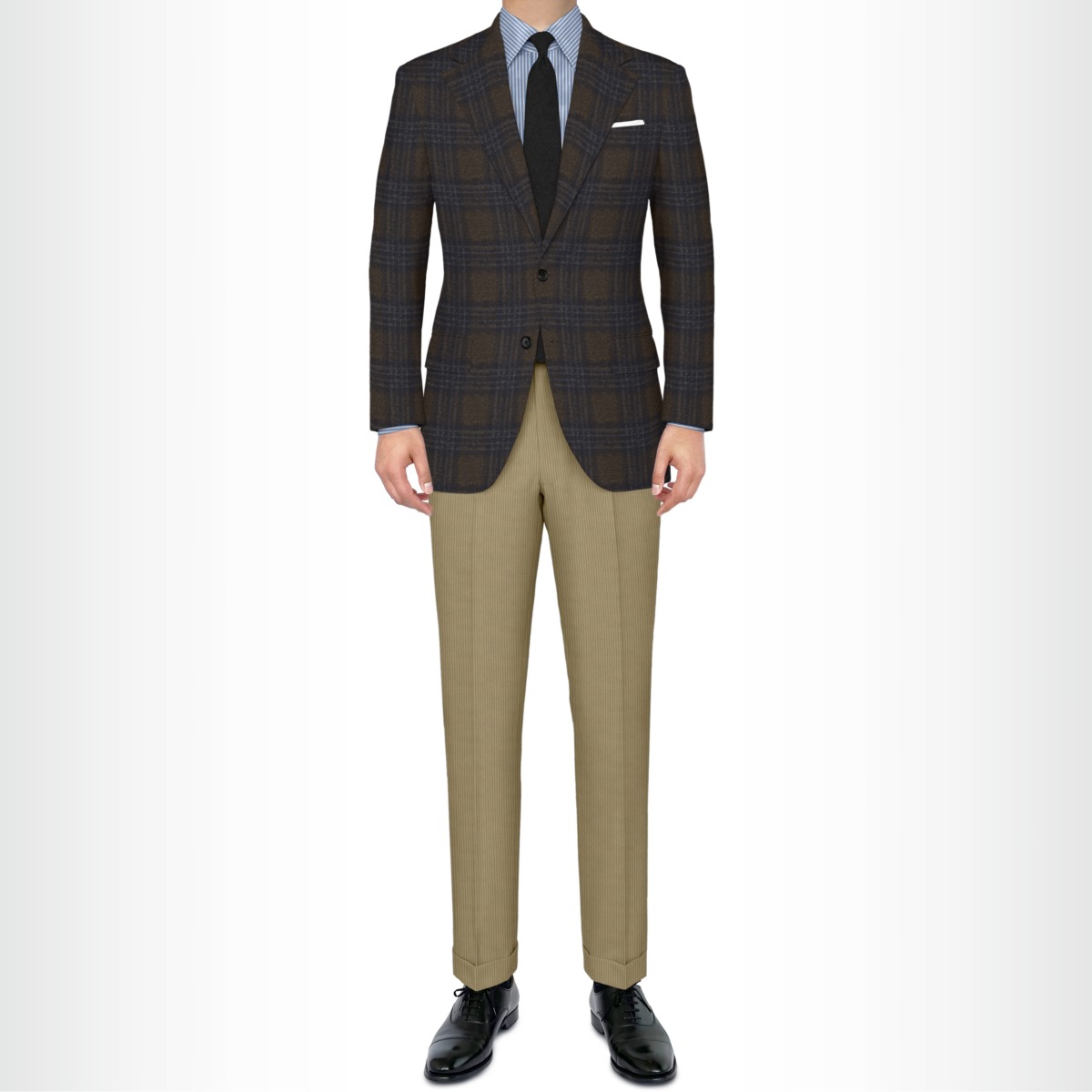 [ｸﾞﾚﾝ･ﾁｪｯｸ] ﾚﾄﾛﾌﾞﾗｳﾝ×ﾌﾞﾙｰ /T.DELFINO