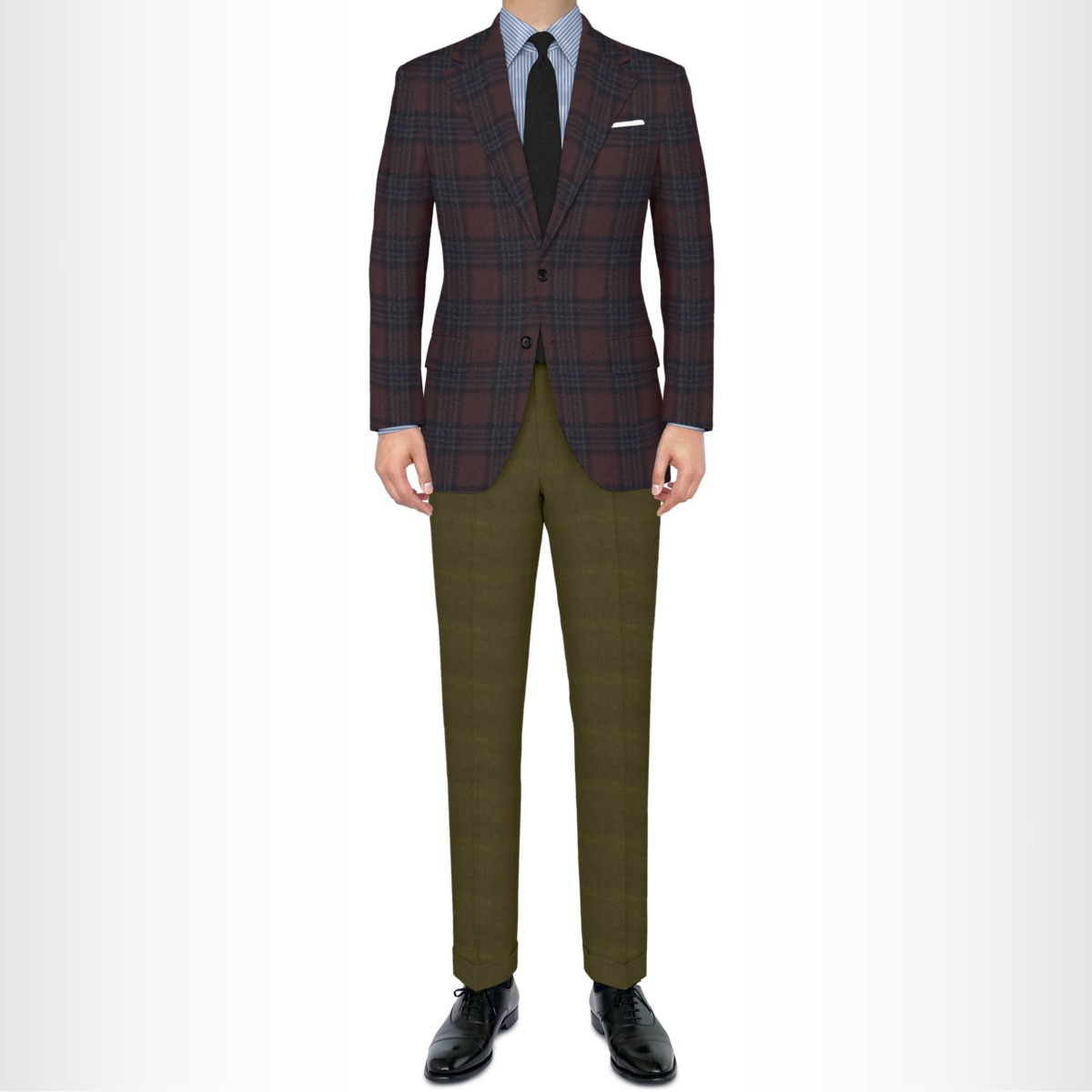 [ｸﾞﾚﾝ･ﾁｪｯｸ] ﾏﾙｰﾝﾌﾞﾗｳﾝ×ﾌﾞﾙｰ /T.DELFINO