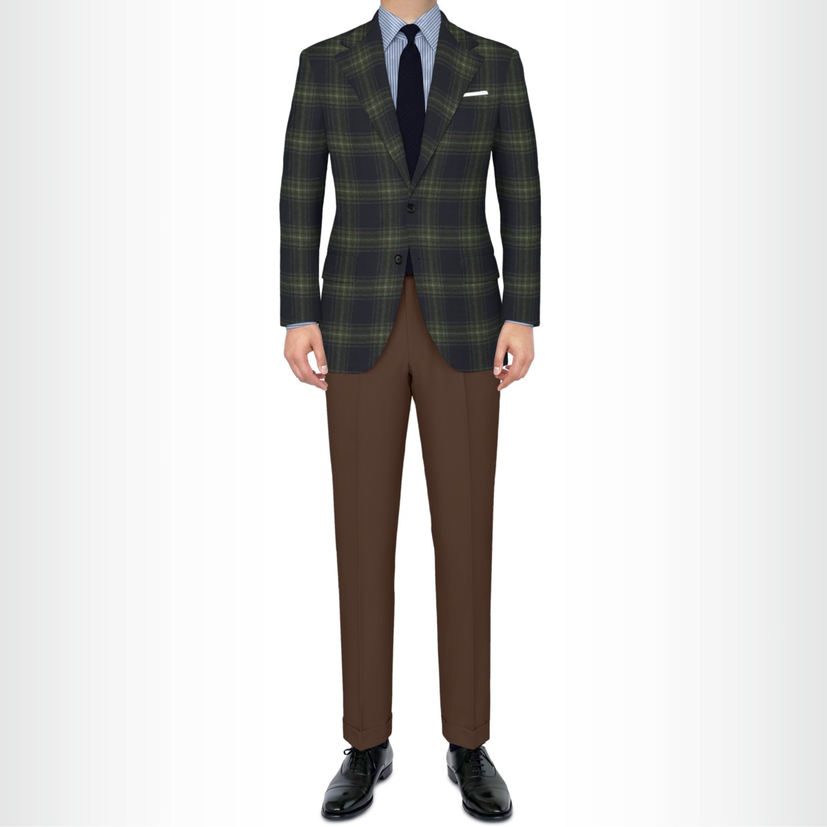 [ｸﾞﾚﾝﾁｪｯｸ] ﾈｲﾋﾞｰﾌﾞﾙｰ×ﾍﾟｰﾙｸﾞﾘｰﾝ /T.DELFINO